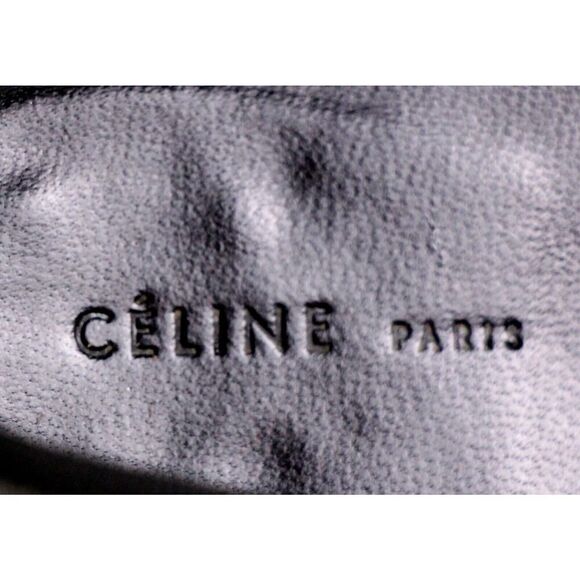 CELINE PATENT BLACK GENUINE LEATHER LOW HEEL ROUND TOE SLIP ON LOAFER SHOES 38 - Picture 7 of 10